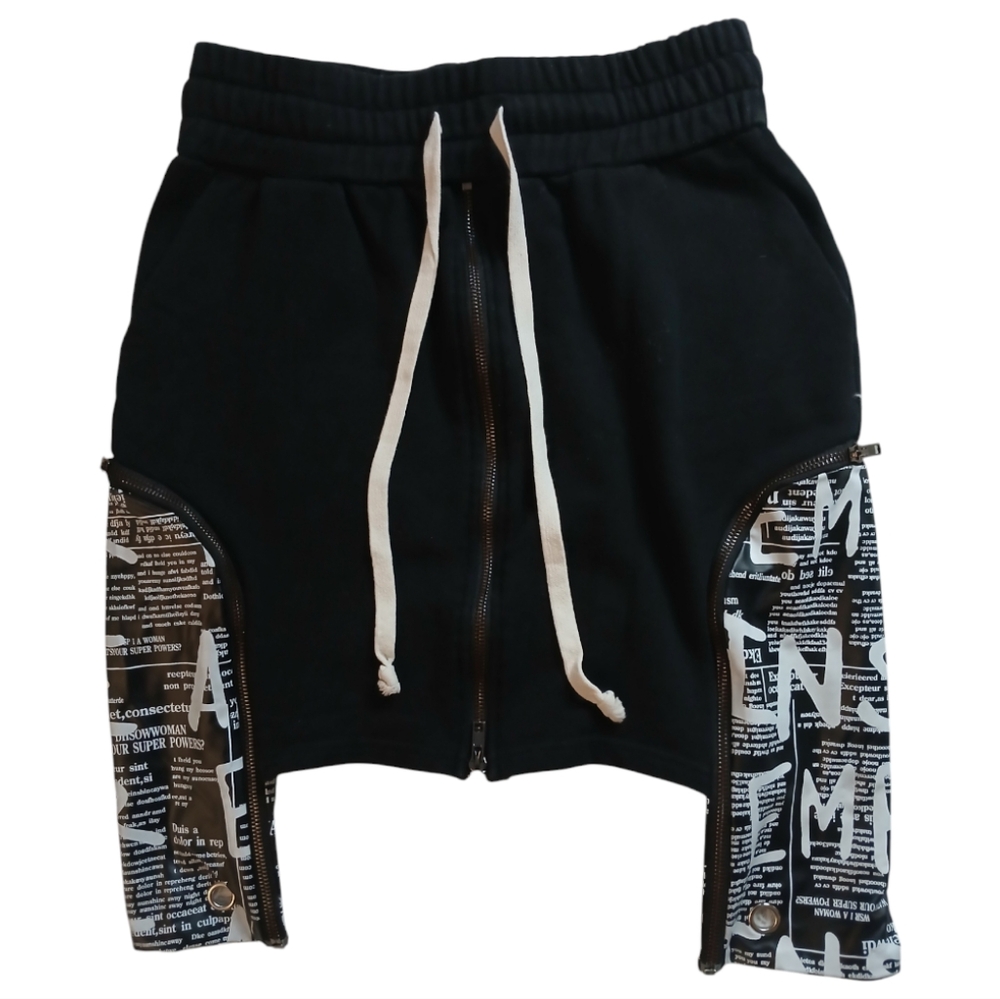 Women's mini skirt with long side pockets